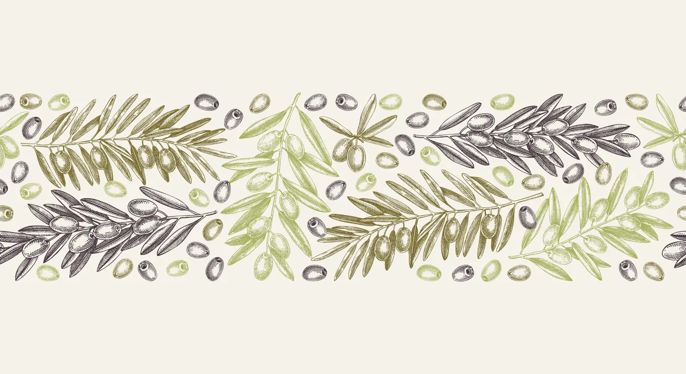 Olive Branch Seamless Pattern Illustration